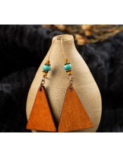  Wooden Triangle Earring